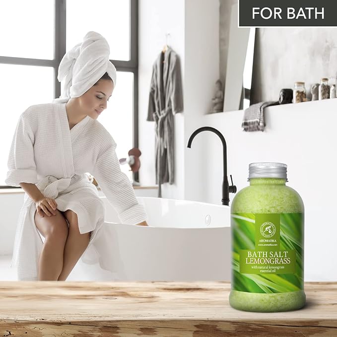 Bath Salts w/Natural Essential Lemongrass Oil 21.16 oz - Image 4