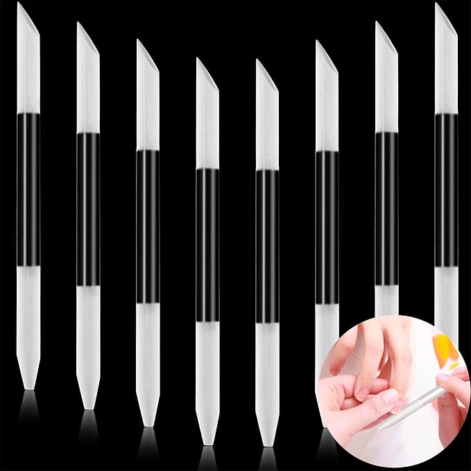 3 Pieces Glass Cuticle Pusher Cuticle Remover Glass Nail File Dual Ended - Image 2