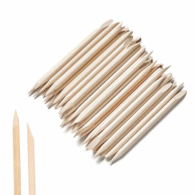 Nail Art Orange Wood Sticks, AMOSTBY 50PCS Multi Functional Cuticle Pusher by AMOSTBY