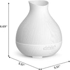 BZseed Aromatherapy Essential Oil Diffuser 550ml 12 Hours White Wood Grain - Image 2