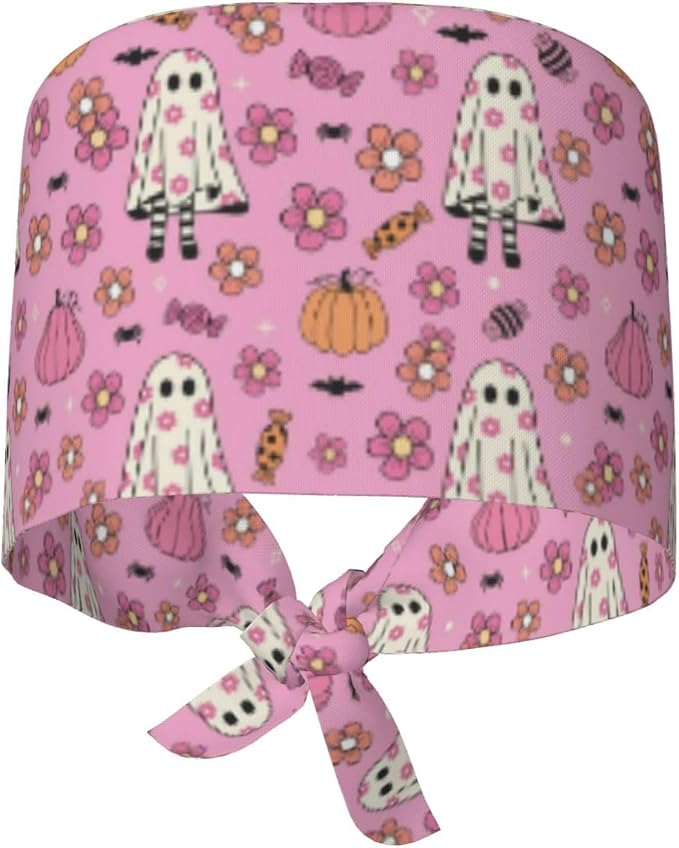 Adjustable Scrub Cap with Buttons & Sweatband, Working Hat with Elastic Tie Back - Image 9