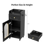 OmySalon Salon Cart with Wheels, 3-Tier Rolling Beauty Cart with Glass Door & - Image 5