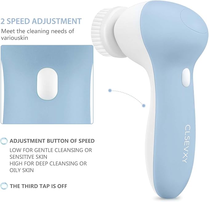 Rechargeable Facial Cleansing Spin Brush Set - Image 4