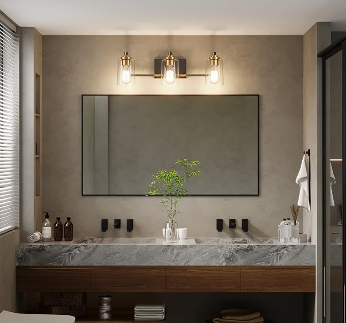 SOLFART Bathroom Light Fixtures 3-Light Vintage Bathroom Vanity Light Over - Image 2