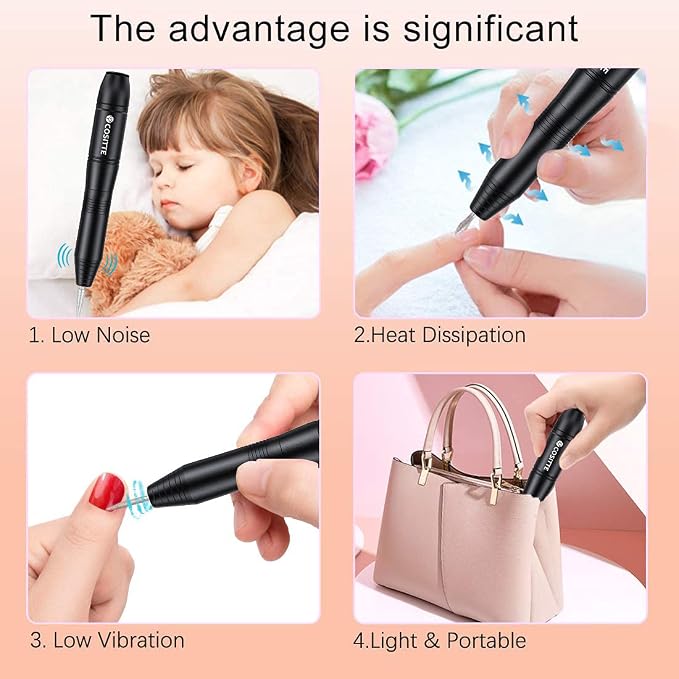 COSITTE Electric Nail Drill, USB Electric Nail Drill Machine - Image 6