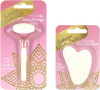 Earth & I White Jade Roller & Face Guasha Set 2pc, At Home Spa Essentials by EarthI