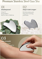 Stainless Steel Gua Sha Facial Tools, Guasha Tool - Image 3