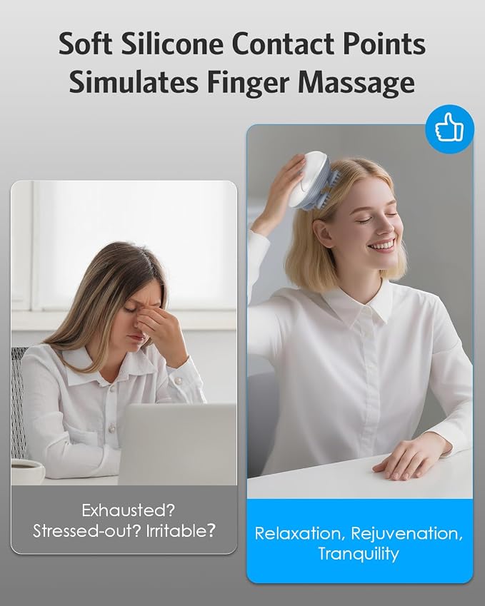 AMIR Upgraded Electric Scalp Massager, Portable Head Massager - Image 3