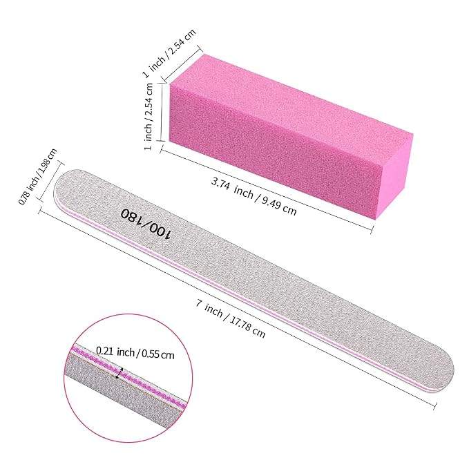 Nail Files and Buffer, TsMADDTs Professional Manicure Tools Kit Rectangular Art - Image 2