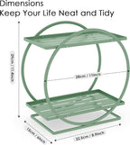 Green Perfume Organizer for Dresser, 2-Tier Bathroom Counter Organizers - Image 3