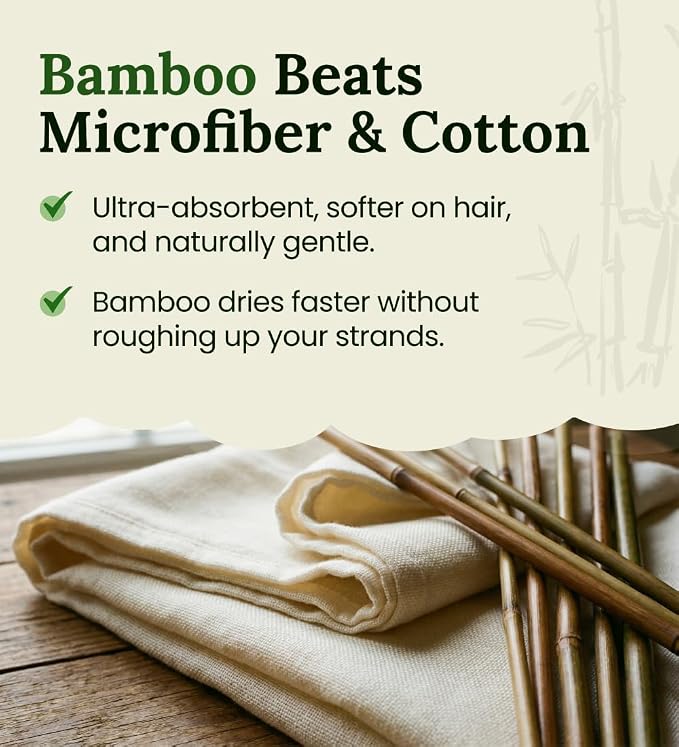 Hair Towel Wrap for Women, Bamboo Made for Advanced Absorption & Fast Drying - Image 2