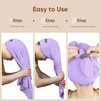 HOMEXCEL 5 Pack Microfiber Hair Towels - Image 6