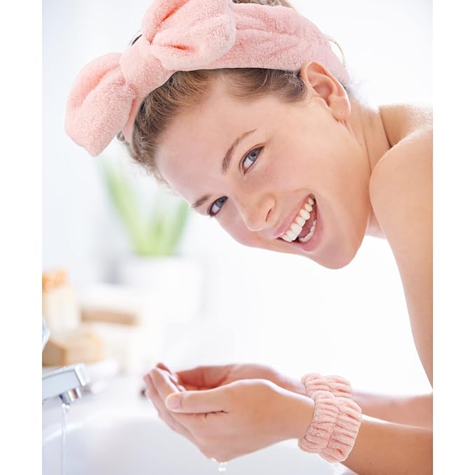 12PCS Microfiber Makeup Headbands and Wristbands Set - Image 7
