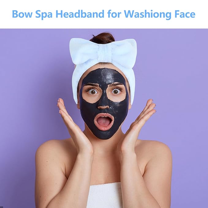Ondder Spa Headbands for Women, Bow Makeup Skincare Headbands for Washing Face - Image 6