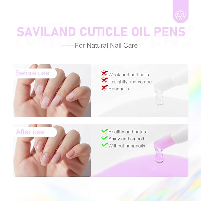 SAVILAND Natural Cuticle Oil Pen: 6PCS Revitalizing Cuticle Oil - Image 3