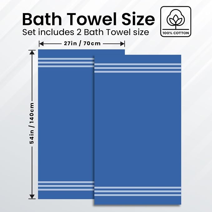 Infinitee Xclusives 100% Cotton Luxury Bath Towels Set of 2 - Image 3