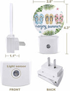 Night Lights Auto Sensor Flip Flops Night Light Enjoy Summer Green Palm Leaves - Image 2
