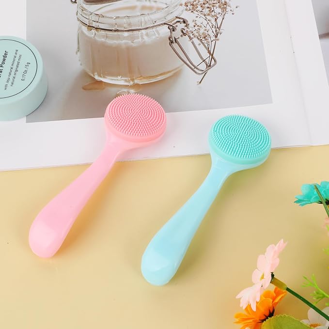 2Pack Silicone Face Brush Manual Face Scrub Brush Soft Facial Brushes - Image 5