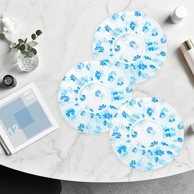 18 Pack Shower Caps for Women, Waterproof Reusable & Disposable Adjustable Bath - Image 4