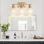 Indoi 3 Light Bathroom Light Fixtures, Brass Vanity Lights - Image 6