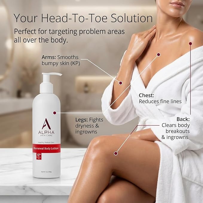 Alpha Skin Care Revitalizing Body Lotion, 12% Glycolic AHA, Simple & Effective - Image 6