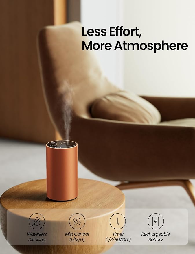 Waterless Essential Oil Diffuser, Rechargeable Scent Diffusers - Image 2