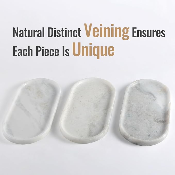 Koville African Natural Marble Decorative Tray, Catchall Tray - Image 3