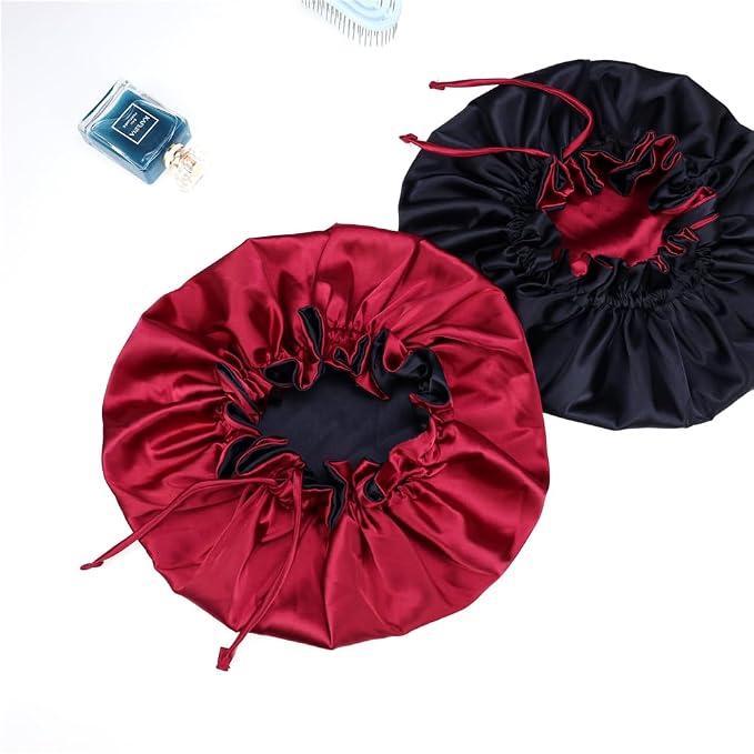 Adjustable Silk Satin Bonnet Hair Care Caps - Image 6