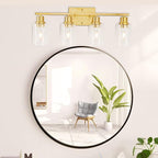 4-Lights Gold Bathroom Light Fixture, Brushed Brass Vanity Light - Image 6