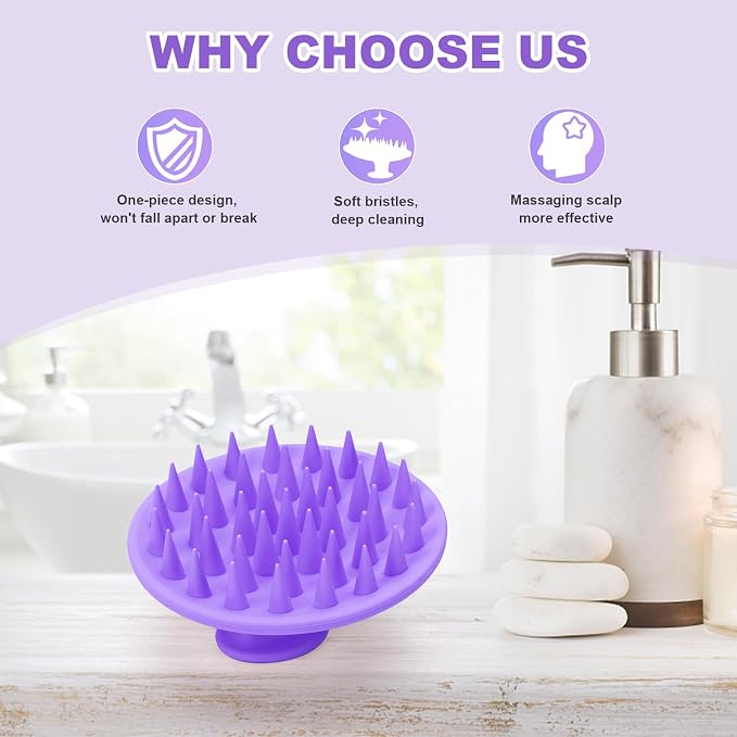 Meartchy Silicone Scalp Massager Shampoo Brush, Scalp Scrubber - Image 6
