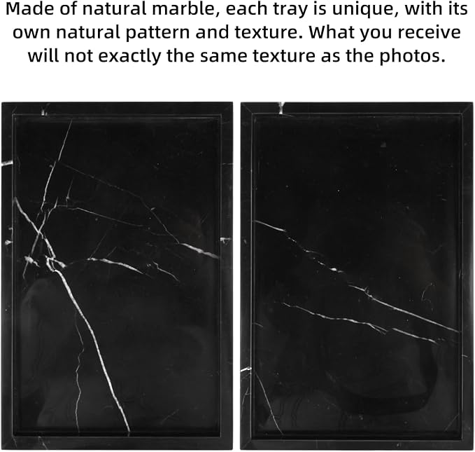 Marble Bathroom Vanity Tray, Natural Luxury Vanity Home Kitchen Bathroom Table - Image 4