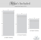 100% Combed Cotton Bathroom Towel Set of 10-2 Bath Towels, 4 Hand Towels - Image 5