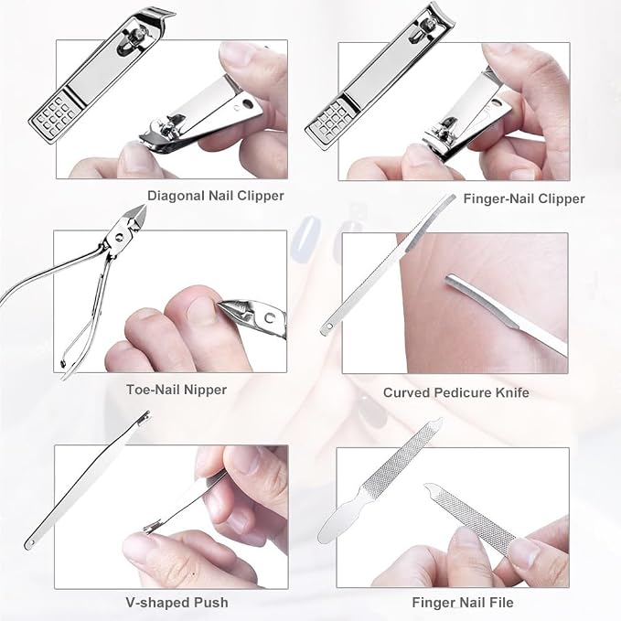 Yougai Nail Clippers set for Men and Womens Gift Manicure Set 18 Pieces - Image 4