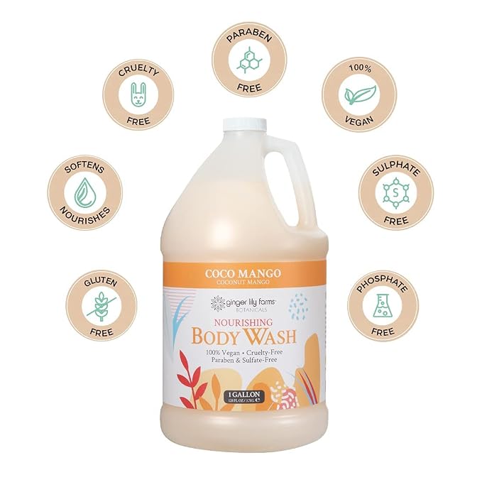 Ginger Lily Farms Botanicals Nourishing Body Wash, Coco Mango, 100% Vegan & - Image 6