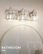 Bathroom Light Fixtures, 3-Light Brushed Nickel Vanity Light, Modern Wall - Image 6