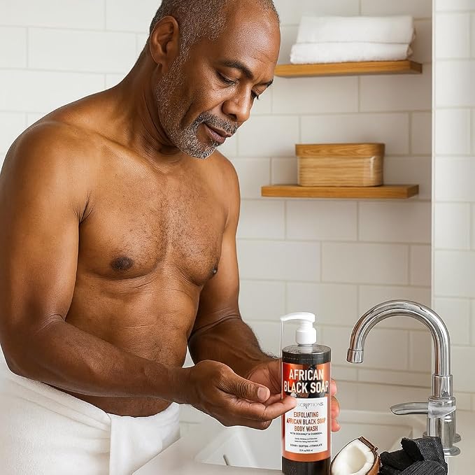 SpaScriptions Exfoliating African Black Soap Body Wash - Image 6