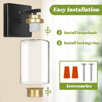 Set of 2 Wall Sconces for Bathroom, Modern Vanity Light Fixtures, Farmhouse - Image 6