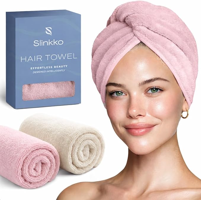 Microfiber Hair Towel Wrap Turban by Slinkko