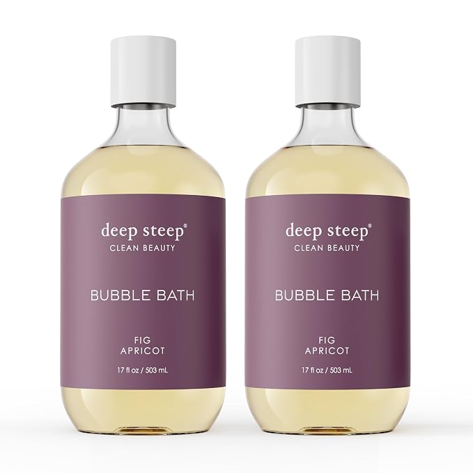 Deep Steep Bubble Bath, Fig Apricot 17 oz – Hypoallergenic, Clinically Tested by DeepSteep