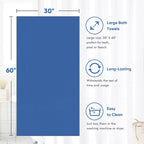 HOMEXCEL Bath Towel Set Pack of 4, 30 x 60 Inches Large Microfiber Bath Towels - Image 5