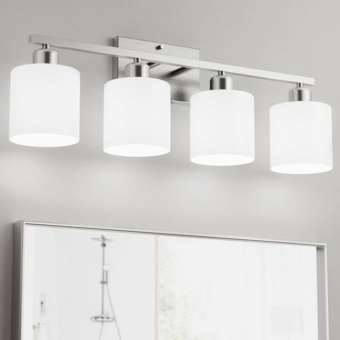 Bathroom Lights Over Mirror Brushed Nickel, Anti-Rust 4-Light Bathroom Vanity by Dekang