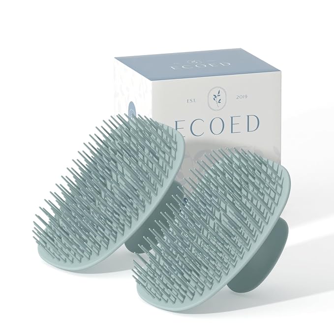 Ecoed 2 PC Scalp Massager Shampoo Brush, Scalp Scrubber & Exfoliator by ECOED