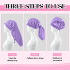 2 Pcs Large Shower Cap for Braids, Extra Long Shower Cap for Women Long Hair & - Image 4