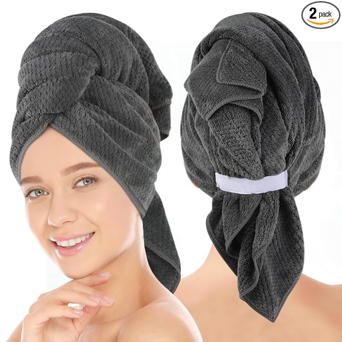 SUNLAND Microfiber Hair Towels Anti Frizz Hair Drying Towel Super Absorbent by SUNLAND
