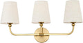 3-Light Bathroom Light Fixtures, Brushed Gold Vanity Lights by Metwet