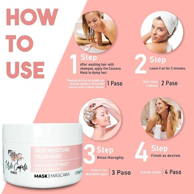 I Belli Capelli Venice Cassava Extract & Argan Oil Hair Mask - - Image 6