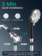 Filtered Shower Head with Handheld, High Pressure 7 Mode, Anti-clog Nozzles - Image 8