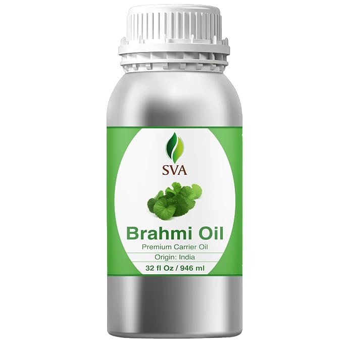 SVA Brahmi Oil - 32 Fl Oz – 100% Natural Cold Pressed Brahmi Oil - by SVAORGANICS
