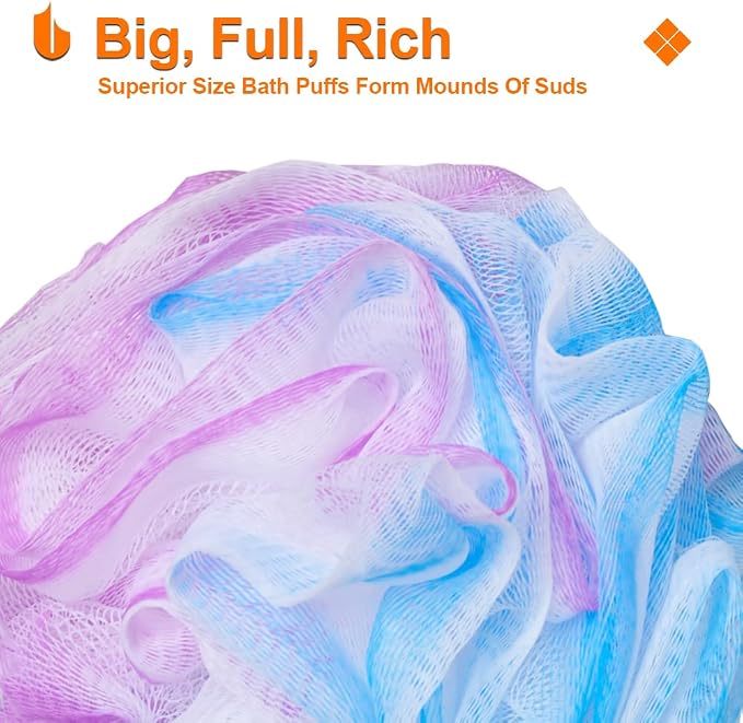 Urbanstrive Shower Bath Sponge XL 75g Soft Shower Loofahs Balls - Image 3