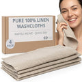 Flax Linen Washcloths for Bathroom by THINGSTORIES